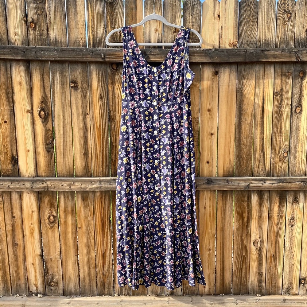 VINTAGE {Express} Floral Button Midi Dress